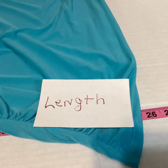 Venus top womens SZ XL sexy ruched deep v-neck vibrant turquoise pullover NWOT - Picture 10 of 10